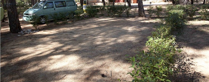 Parcelled camping pitches