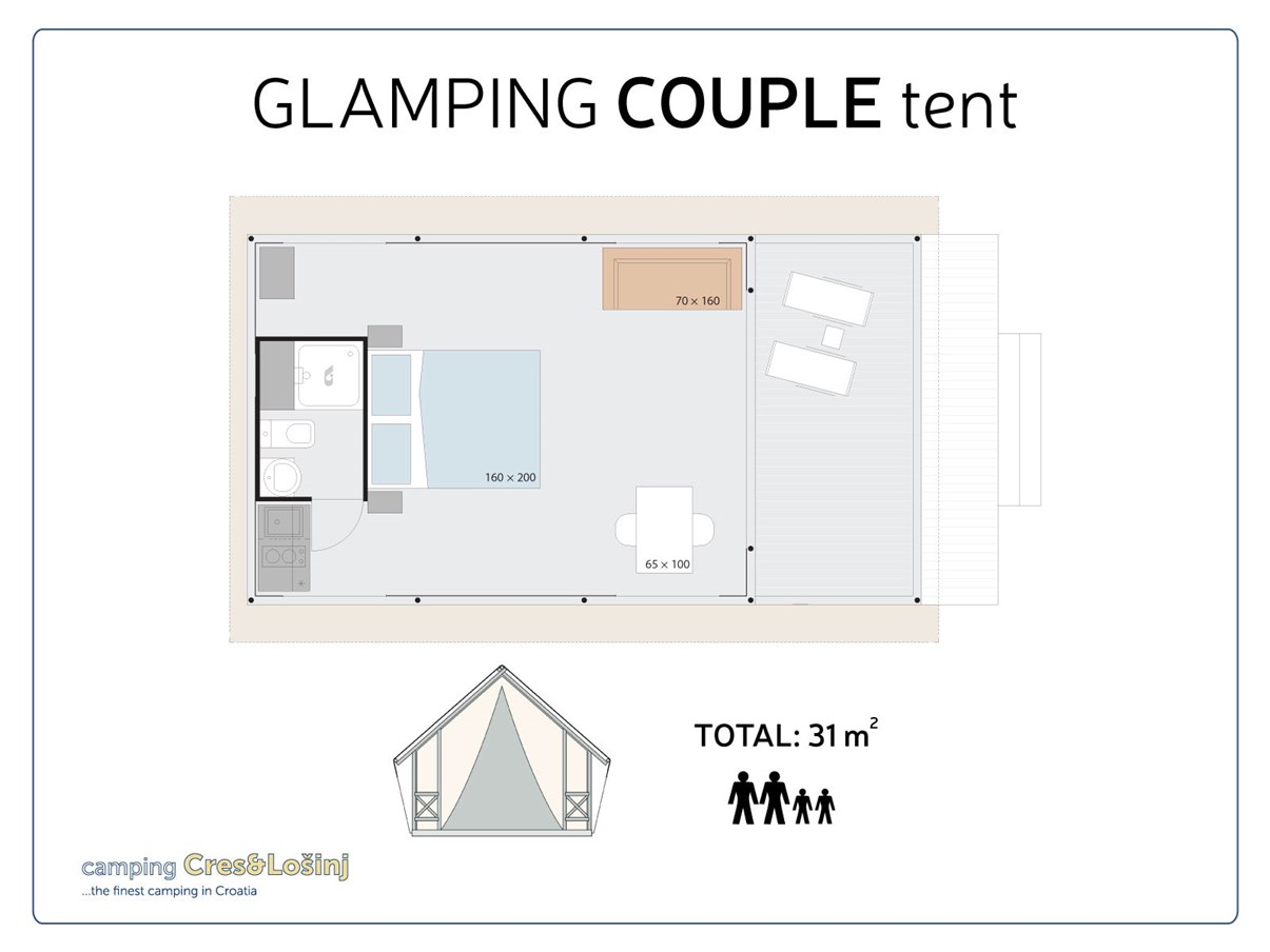 Glamping Couple Tent layout