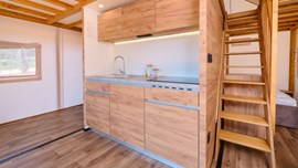 Glamping Premium Family Tent kitchen & stairs for the loft