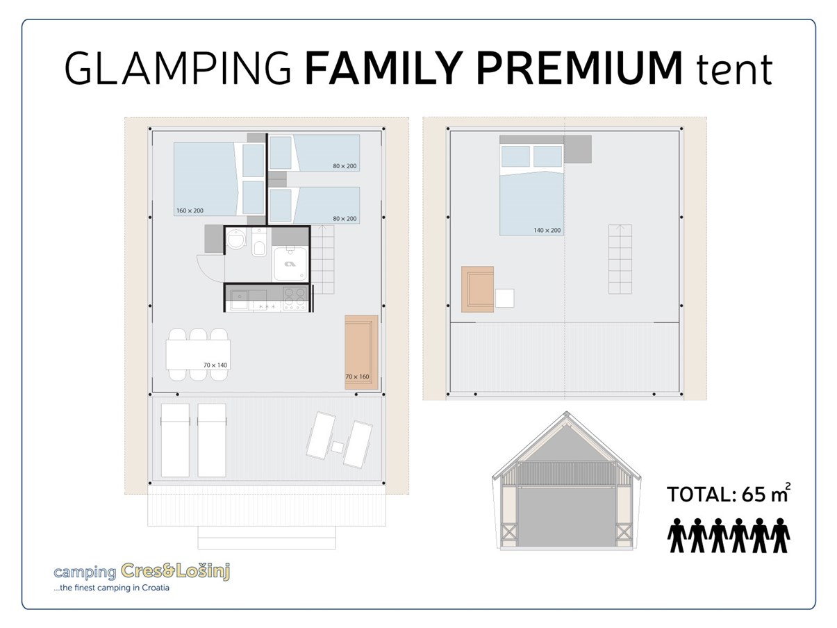 Glamping Premium Family Tent layout