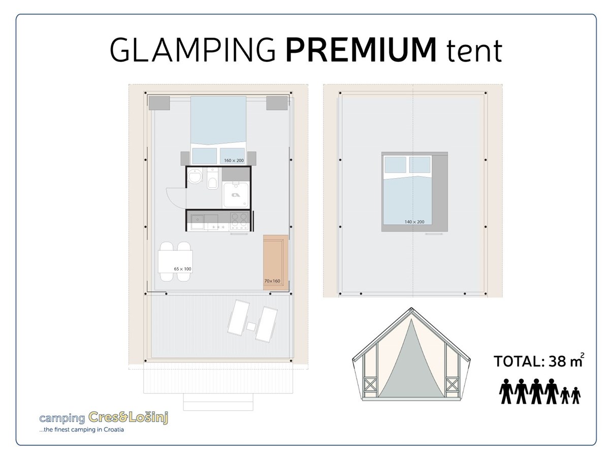 Glamping Premium Tent layout