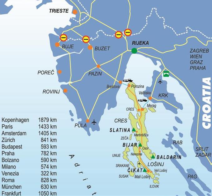 Distance to Croatia